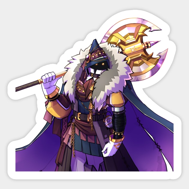 Kettle Axe Portrait Sticker by Malxuhox